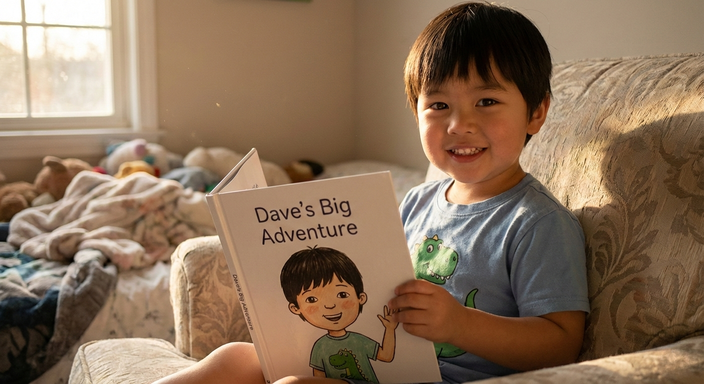 An image of Dave and his personalised book