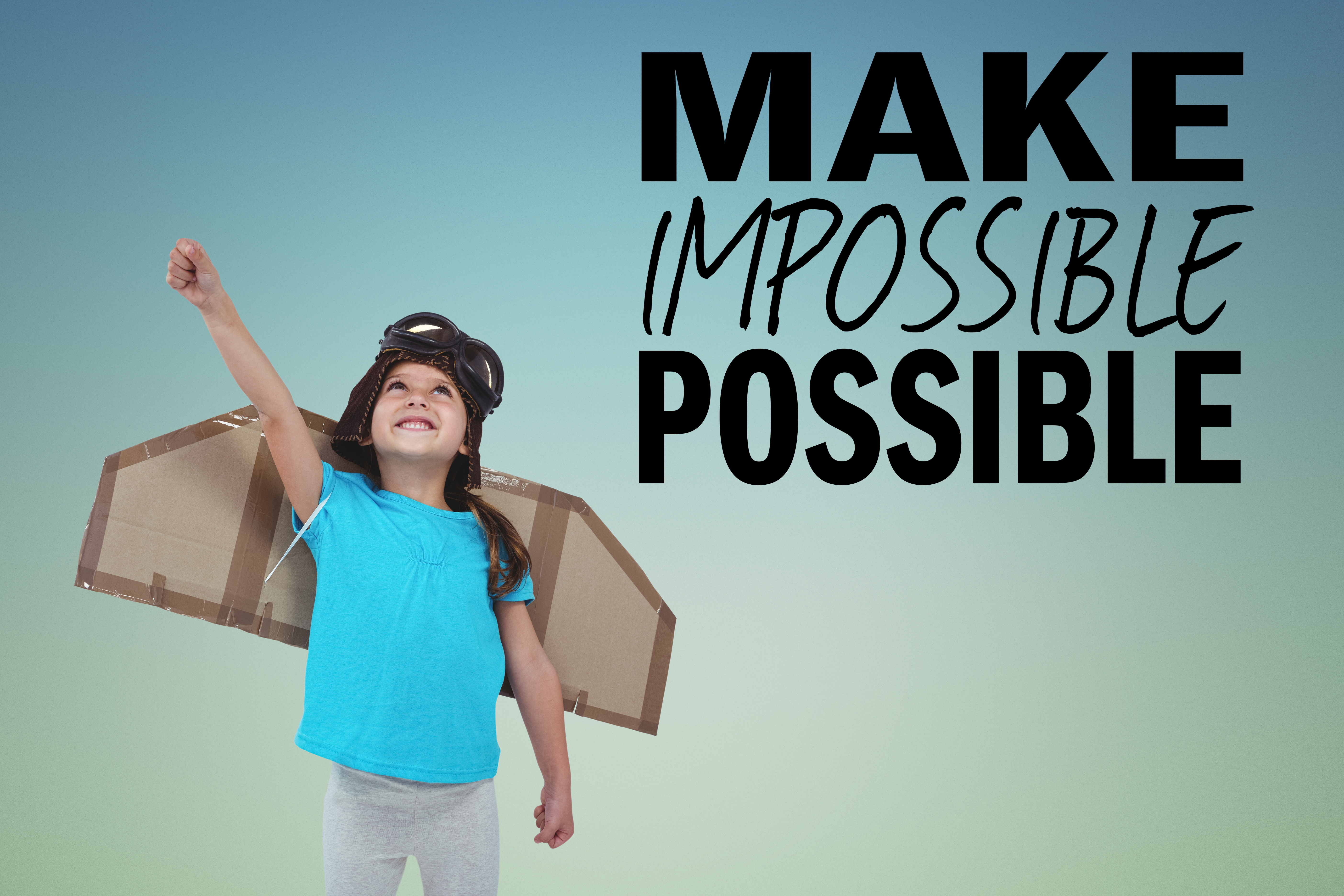 An image of a kid power posing